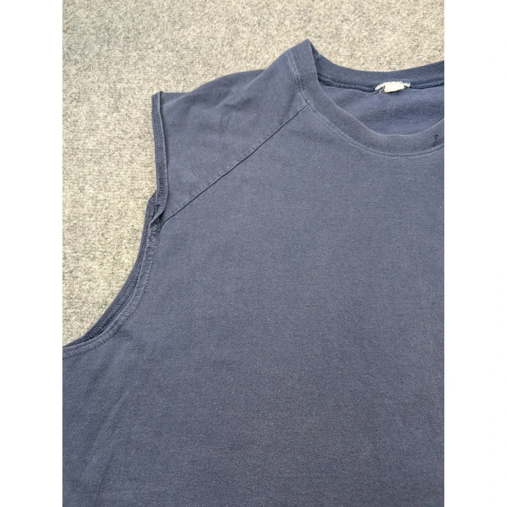 Adidas Shirt Mens Large Navy Sleeveless Muscle Tank‎ Athletic Gym Training
